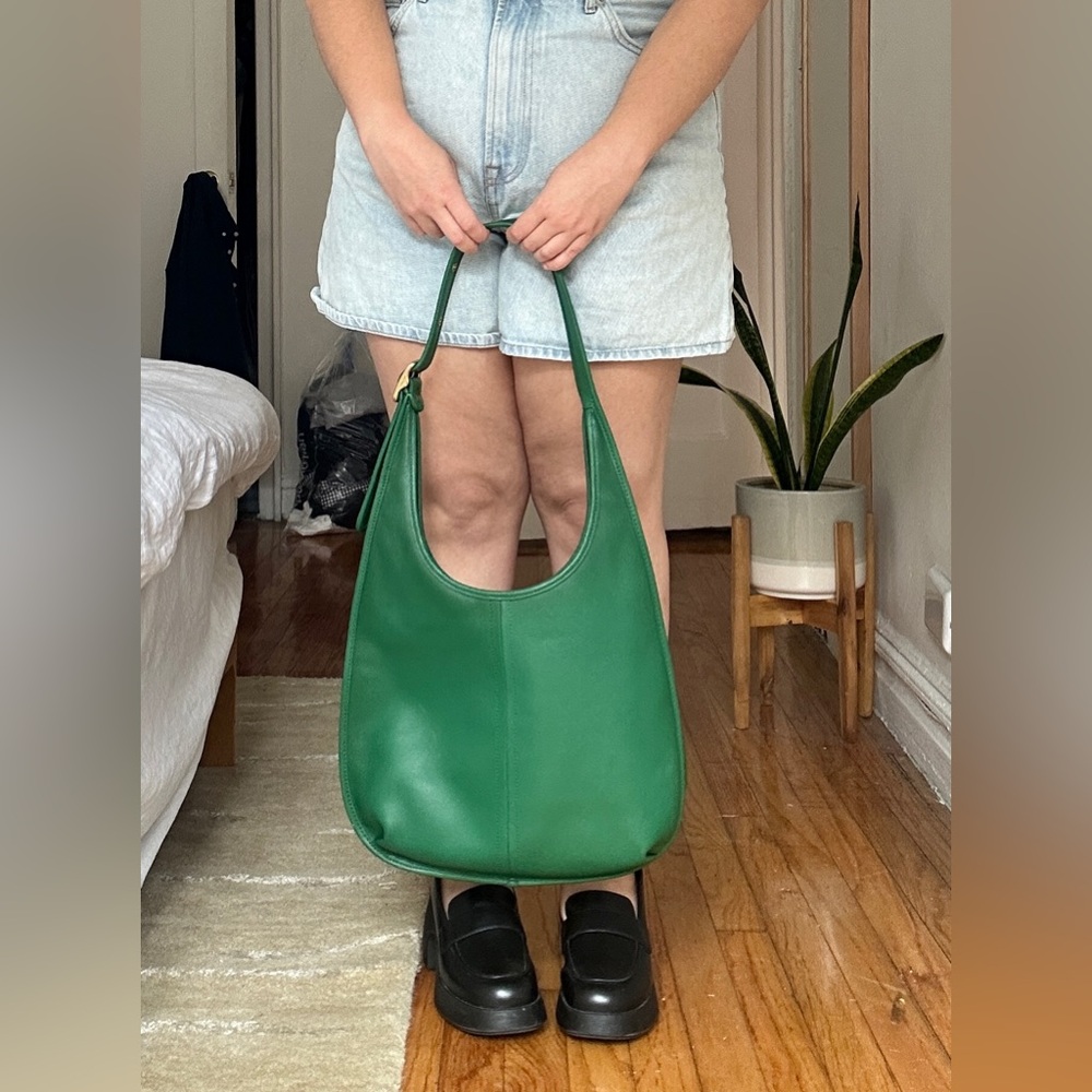 COACH limited edition ergo 33 leather shoulder bag in green - with dust bag
